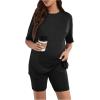 imageSOLY HUX Womens Maternity Sets 2 Piece Pajamas Outfits Short Sleeve Top and Adjustable Elastic Waist ShortsBlack