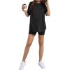 imageSOLY HUX Womens Maternity Sets 2 Piece Pajamas Outfits Short Sleeve Top and Adjustable Elastic Waist ShortsBlack