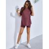 imageSOLY HUX Womens Maternity Sets 2 Piece Pajamas Outfits Short Sleeve Top and Adjustable Elastic Waist ShortsMaroon