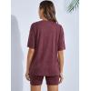 imageSOLY HUX Womens Maternity Sets 2 Piece Pajamas Outfits Short Sleeve Top and Adjustable Elastic Waist ShortsMaroon