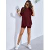 imageSOLY HUX Womens Maternity Sets 2 Piece Pajamas Outfits Short Sleeve Top and Adjustable Elastic Waist ShortsSolid Burgundy