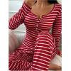 imageSOLY HUX Womens Striped Pajama Set Long Sleeve T Shirt Tops and Pants Fall Loungewear SleepwearRed Striped