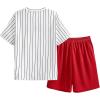 imageSOLY HUX Boys 2 Piece Casual Streetwear Outfits Striped Letter Graphic Short Sleeve Tee and Shorts SetRed Letter