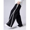 imageSOLY HUX Boys Baggy Sweatpants Striped Side Elastic Waist Wide Leg Loose Track PantsBlack Letter