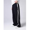 imageSOLY HUX Boys Baggy Sweatpants Striped Side Elastic Waist Wide Leg Loose Track PantsBlack Letter