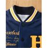 imageSOLY HUX Boys Varsity Jacket Letter Graphic Color Block Long Sleeve Button Down Baseball Jacket StreetwearRoyal Blue Letter