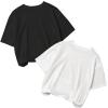 imageSOLY HUX Girls 3 Piece T Shirts Y2k Graphic Tees Vintage 90s Short Sleeve Round Neck Summer Tops StreetwearBlack Grey White