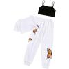 imageSOLY HUX Girls Butterfly Print Cami Tops ampamp High Low Hem Short Sleeve T Shirt with Sweatpants 3 PieceWhite Butterfly  Thickening Type