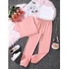 imageSOLY HUX Girls Butterfly Print Cami Tops ampamp High Low Hem Short Sleeve T Shirt with Sweatpants 3 PieceWhite Pink Letter