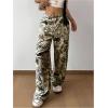 imageSOLY HUX Girls Camo Pants Elastic Waist Baggy Wide Leg Y2k Sweatpants with Pockets Casual StreetwearMulti Camo