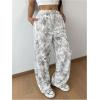 imageSOLY HUX Girls Camo Pants Elastic Waist Baggy Wide Leg Y2k Sweatpants with Pockets Casual StreetwearMulticoloured Camo