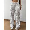 imageSOLY HUX Girls Camo Sweatpants Elastic Waist Baggy Wide Leg Casual Pants StreetwearGrey Camo