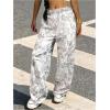 imageSOLY HUX Girls Camo Sweatpants Elastic Waist Baggy Wide Leg Casual Pants StreetwearGrey Camo