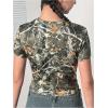 imageSOLY HUX Girls Camo T Shirt Crew Neck Short Sleeve Tee Y2k Vintage Leaf Print Going Out Crop TopsArmy Green Camo