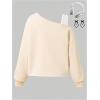 imageSOLY HUX Girls Cold Shoulder Sweatshirts Bow Graphic Long Sleeve Shirts Pullover Fall ClothesApricot Bow