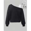 imageSOLY HUX Girls Cold Shoulder Sweatshirts Bow Graphic Long Sleeve Shirts Pullover Fall ClothesBlack Bow