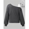 imageSOLY HUX Girls Cold Shoulder Sweatshirts Bow Graphic Long Sleeve Shirts Pullover Fall ClothesDark Grey