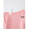 imageSOLY HUX Girls Cold Shoulder Sweatshirts Bow Graphic Long Sleeve Shirts Pullover Fall ClothesPink Bow