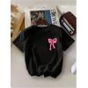 imageSOLY HUX Girls Cute Bow Graphic T Shirts Short Sleeve Crew Neck Loose Fit Summer Casual Tee TopsBlack Graphic