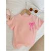 imageSOLY HUX Girls Cute Bow Graphic T Shirts Short Sleeve Crew Neck Loose Fit Summer Casual Tee TopsPink Graphic