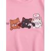 imageSOLY HUX Girls Cute Graphic Crew Neck Sweatshirt Long Sleeve Pullover Tops T ShirtPink Cat