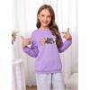 imageSOLY HUX Girls Cute Graphic Crew Neck Sweatshirt Long Sleeve Pullover Tops T ShirtPurple Cat