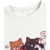 imageSOLY HUX Girls Cute Graphic Crew Neck Sweatshirt Long Sleeve Pullover Tops T ShirtWhite Cat