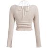 imageSOLY HUX Girls Cute Long Sleeve Crop Tops Preppy T Shirts Casual Halter Tops Cute Clothes for Girls Size 812Apricot and White