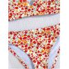 imageSOLY HUX Girls Floral Print Bikini Set V Neck Spaghetti Strap Bathing Suit Two Piece SwimsuitOrange Floral
