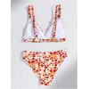 imageSOLY HUX Girls Floral Print Bikini Set V Neck Spaghetti Strap Bathing Suit Two Piece SwimsuitOrange Floral
