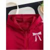 imageSOLY HUX Girls Graphic Zip Up Hoodie Sweatshirt Cute Bow Long Sleeve Hooded Casual JacketBurgundy Bow