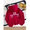 imageSOLY HUX Girls Graphic Zip Up Hoodie Sweatshirt Cute Bow Long Sleeve Hooded Casual JacketBurgundy Bow