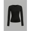 imageSOLY HUX Girls Long Sleeve TShirts 3 Packs Basic Tops Crew Neck Fitted Tees Fall ClothesDark Grey Black White