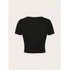 imageSOLY HUX Girls Number Graphic Jersey Crop Top Short Sleeve TShirts Tight Fitted Graphic TeesBlack Graphic
