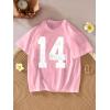 imageSOLY HUX Girls Number Graphic Tees Short Sleeve Crew Neck Y2k Tops Jersey ShirtsPink Number