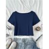 imageSOLY HUX Girls Off The Shoulder Summer Crop Tops Number Graphic Short Sleeve Boat Neck Tee ShirtsDark Blue