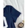 imageSOLY HUX Girls Off The Shoulder Summer Crop Tops Number Graphic Short Sleeve Boat Neck Tee ShirtsDark Blue