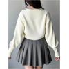 imageSOLY HUX Girls Open Front Cardigan Sweater Long Sleeve Knit Crop Bolero Shrugs OuterwearPlain Beige
