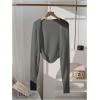imageSOLY HUX Girls Open Front Cardigan Sweater Long Sleeve Knit Crop Bolero Shrugs OuterwearPlain Grey
