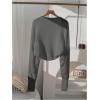 imageSOLY HUX Girls Open Front Cardigan Sweater Long Sleeve Knit Crop Bolero Shrugs OuterwearPlain Grey