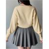 imageSOLY HUX Girls Open Front Cardigan Sweater Long Sleeve Knit Crop Bolero Shrugs OuterwearPlain Khaki
