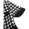 imageSOLY HUX Girls Plaid Dress Short Sleeve Crew Neck Houndstooth Button A Line Short DressesBlack and White Plaid