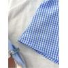 imageSOLY HUX Girls Plaid Gingham Tops Sweetheart Neck Puff Sleeve Peplum Cute Summer BlouseBlue and White Plaid