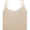imageSOLY HUX Girls Sleeveless Lace Trim Camisoles Spaghetti Strap Ribbed Crop Tank TopsPure Apricot