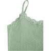 imageSOLY HUX Girls Sleeveless Lace Trim Camisoles Spaghetti Strap Ribbed Crop Tank TopsPure Green