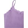 imageSOLY HUX Girls Sleeveless Lace Trim Camisoles Spaghetti Strap Ribbed Crop Tank TopsPure Mauve Purple