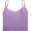 imageSOLY HUX Girls Sleeveless Lace Trim Camisoles Spaghetti Strap Ribbed Crop Tank TopsPure Mauve Purple