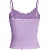 imageSOLY HUX Girls Sleeveless Lace Trim Camisoles Spaghetti Strap Ribbed Crop Tank TopsPure Mauve Purple