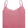 imageSOLY HUX Girls Sleeveless Lace Trim Camisoles Spaghetti Strap Ribbed Crop Tank TopsPure Pink