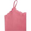 imageSOLY HUX Girls Sleeveless Lace Trim Camisoles Spaghetti Strap Ribbed Crop Tank TopsPure Watermelon Pink